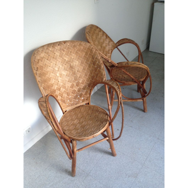 Paire De Fauteuils En Chataignier Dordogne Annees 60 Bon Etat Selency Paire De Fauteuils En Chataignier Dordogne Annees 60 Bon Etat Selency