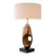 Pair of patinated brass table lamps with black granite base.