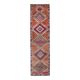 1970s Turkish Handmade Orange Diamond Wool Runner Rug 87x325