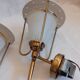 pair of wall-mounted torch lights corner 1950-1960 Arlus or Lunel glass metal
