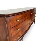 Commode en placage de palissandre avec plateau en onyx vert