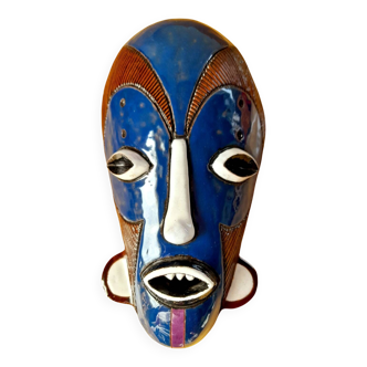 Masque Africain en céramique émaillée.