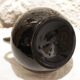 Black and silver glass vase signed hem, michel herman, circa 1930