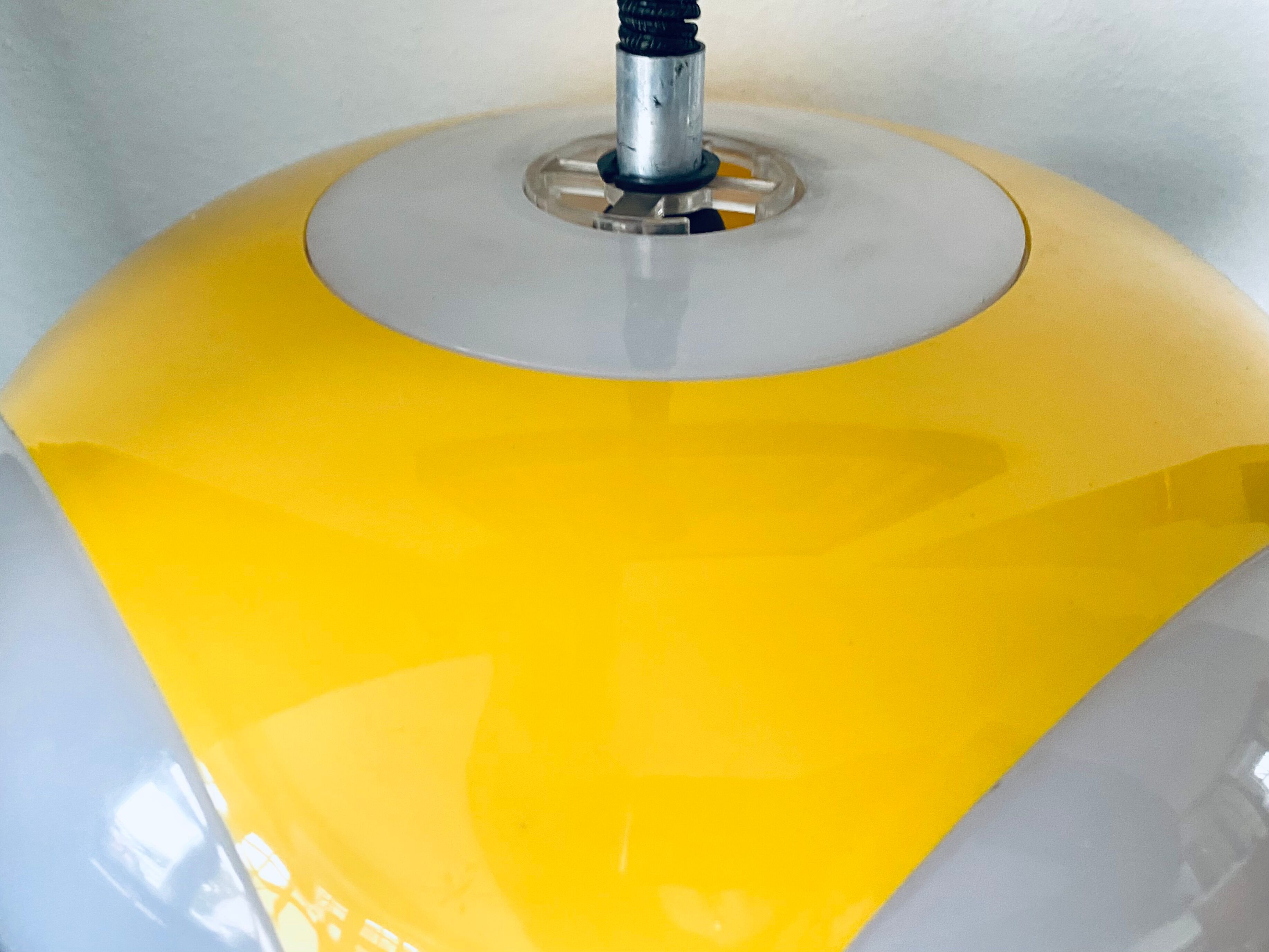 Vintage Yellow Plastic Ufo Ceiling Lamp by Luigi Colani for Massiv, Belgium, 1970s