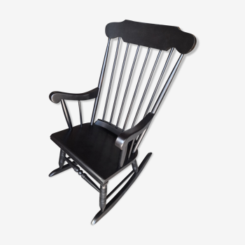 Rocking-chair noir vintage