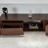 Extendable TV cabinet with walnut finish