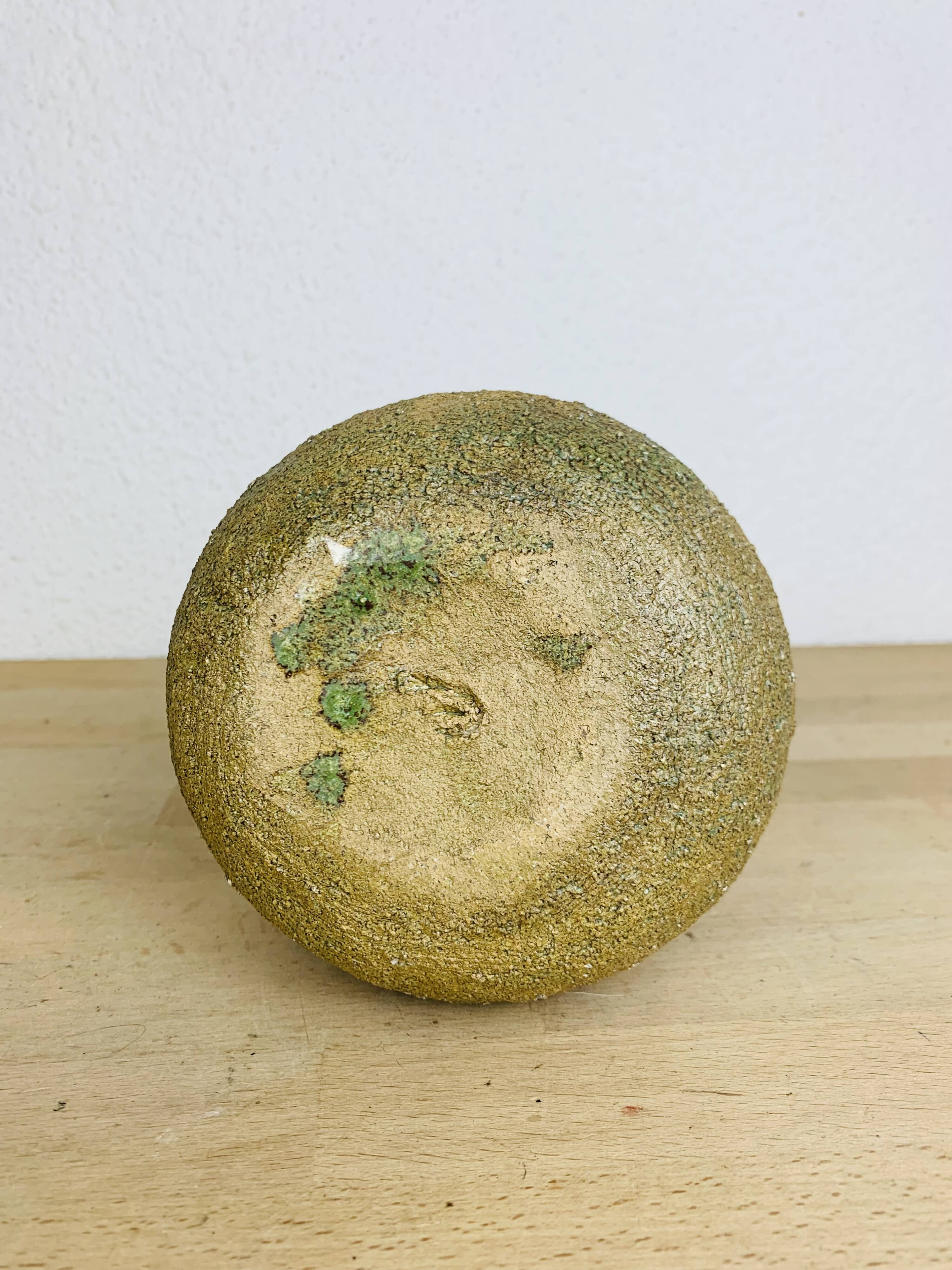 Vase boule forme libre grès vintage