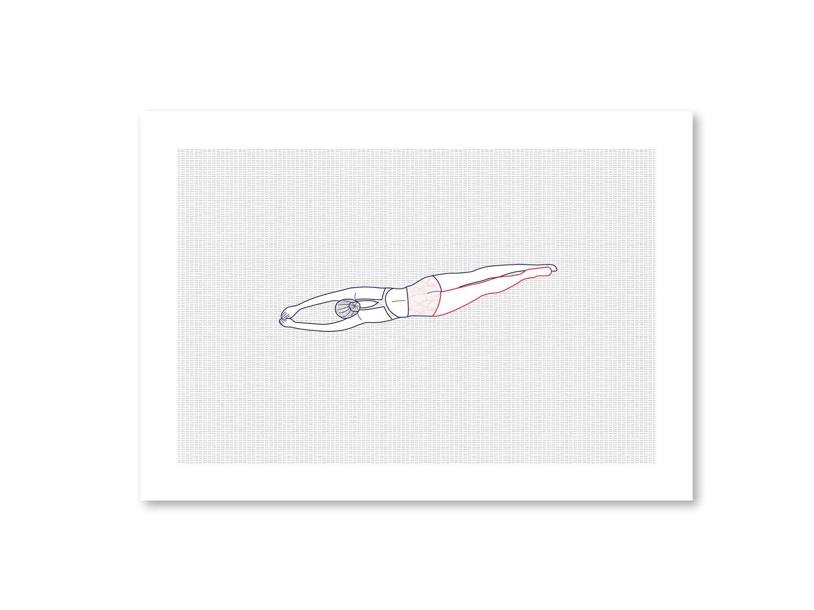 Illustration A4 naiade no. 8/8 brittany bather sea