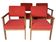 Set of 4 red armchairs - 70s