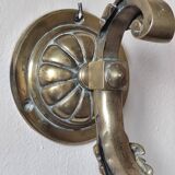 Bronze wall light with opaque glass tulip 1900