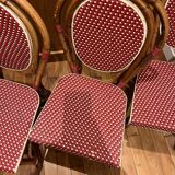 4 chaises bistrot Bamboo - rouge et crème