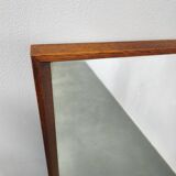 Danish Mid Century Teak Wall Mirror, Minimalist Frame, 1960s