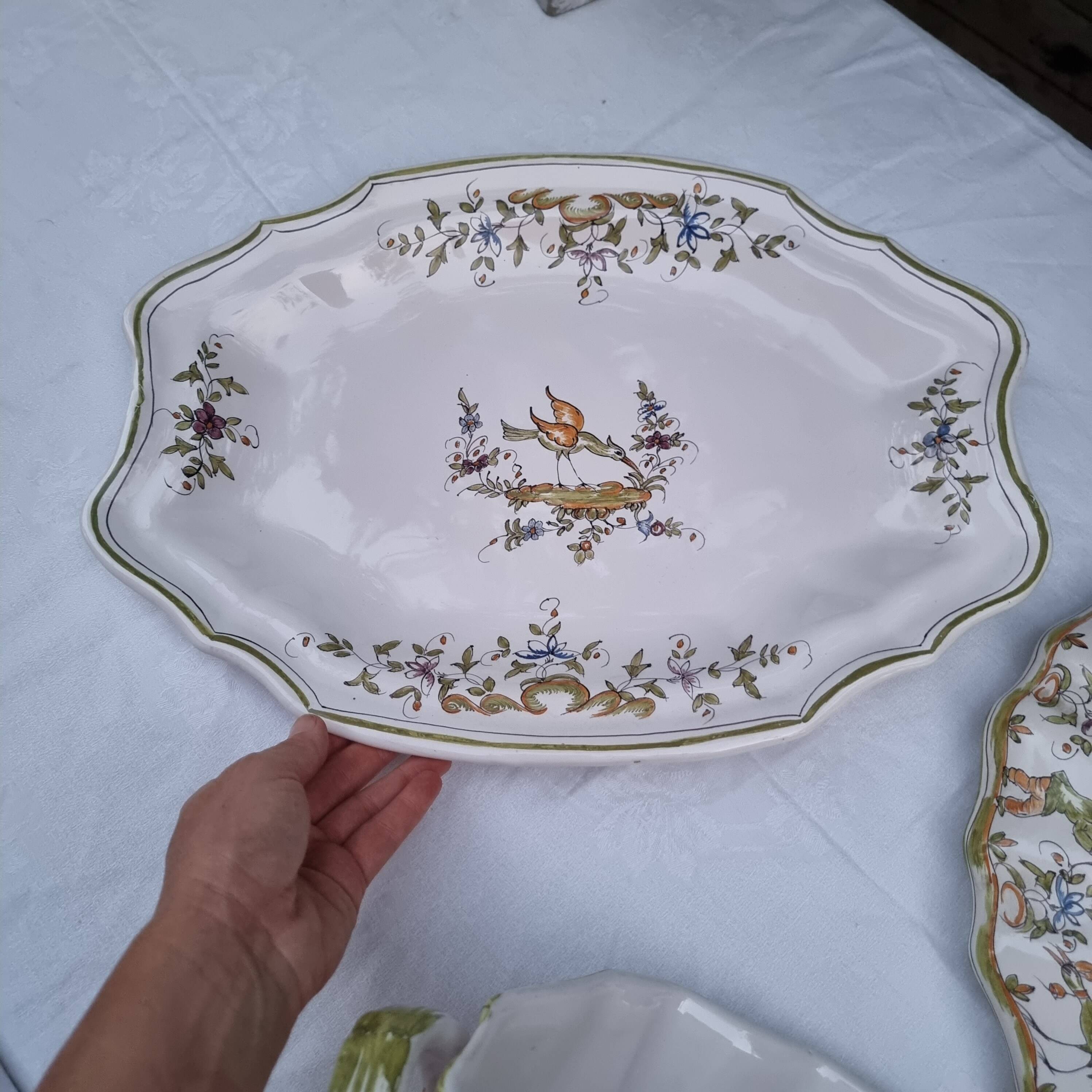 Large vintage French porcelain soup tureen from Moustiers Martres Tolosa