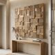 Decorative wall panel in solid oak