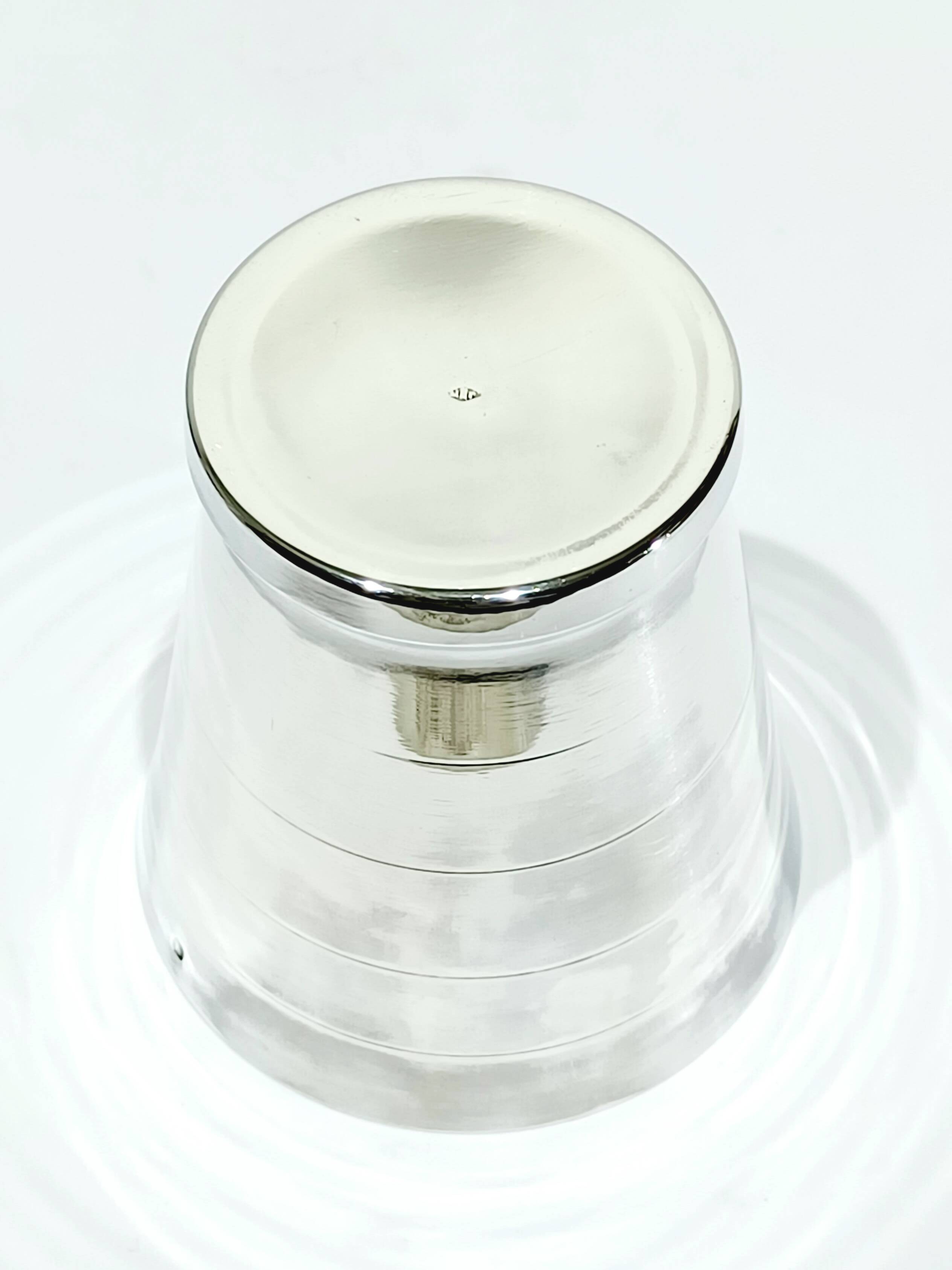Art Deco silver cup with grooves