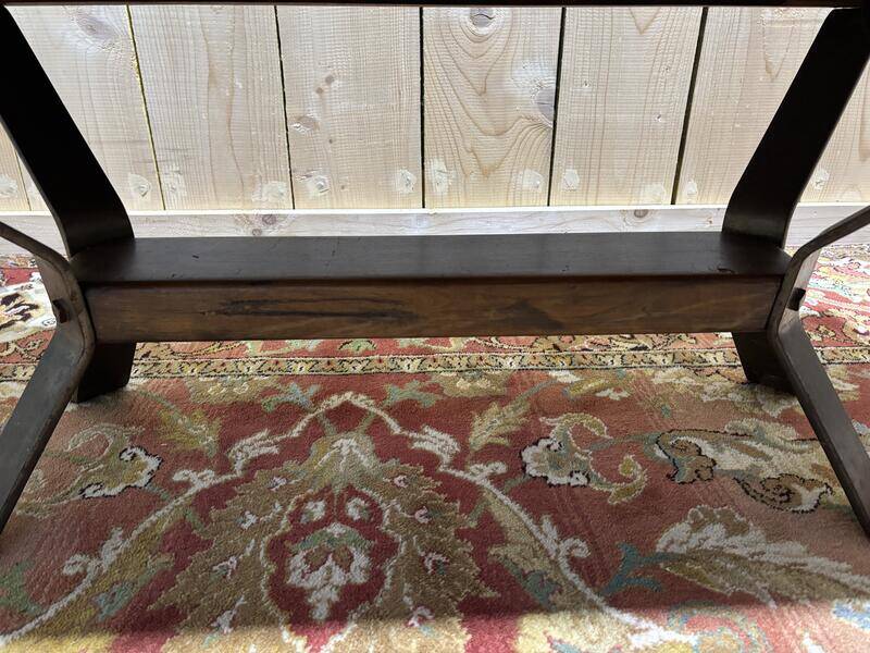 Table basse bois et céramique années 70