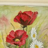 Still life from the mid-20th century, oil on canvas – floral painting