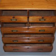 Victorian military commode in patinated walnut.