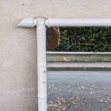 Large wooden mirror with bamboo effect painted in white, bohemian country decor