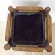 French antique oak tin-lined hand-carved umbrella stand with flower decoration.