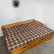 Ancien canapé lit 3 places design années 70/80 en pin vintage sofa