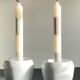 Pair of White Ceramic Candle Holders