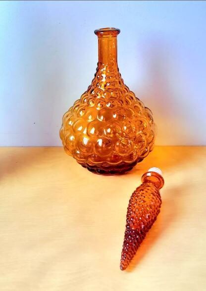 Italian glass bottles Empoli 1970