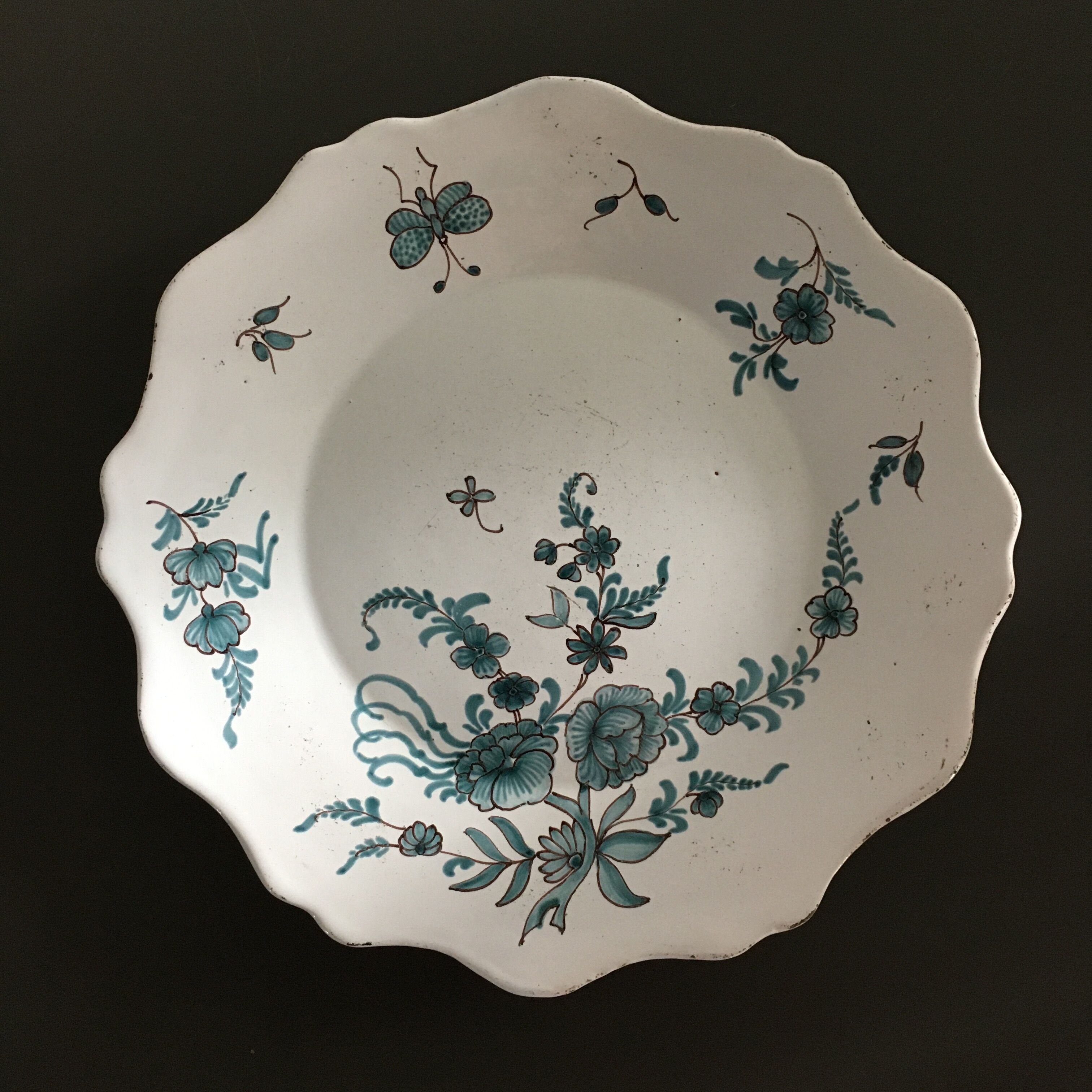 Antique plate with floral decoration