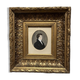 German school (?) of the early 19th century, Portrait of a young man wearing glasses.