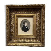 Ecole allemande (?) du début du XIXe siècle, Portrait d'un jeune homme portant des lunettes