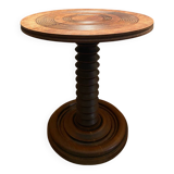 oak pedestal table, press screw model