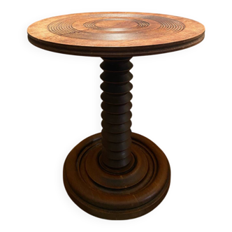 oak pedestal table, press screw model