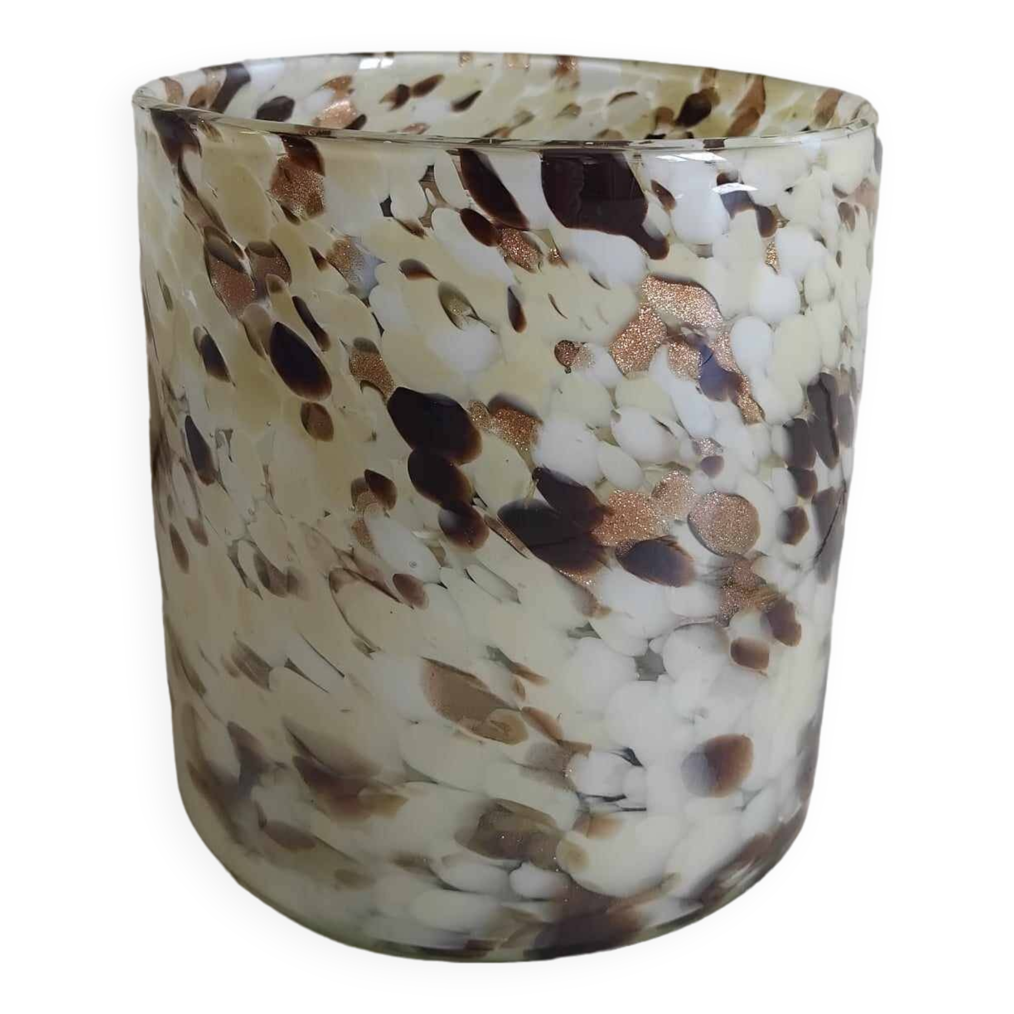Murano multi-layered scroll vase with gold inclusion