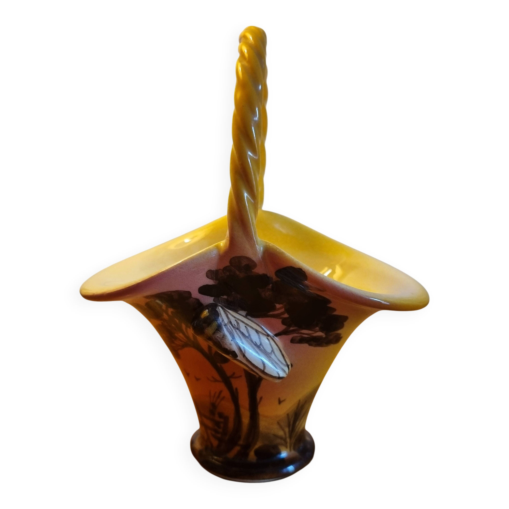 coupe corbeille en céramique modèle provençal avec cigale