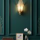 "Palmette" Art Deco Wall Light – Bronze signed Vasseur VH no. 5027 & Ezan Glass
