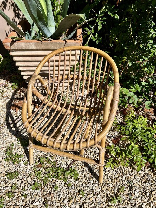 Petit fauteuil en rotin enfant