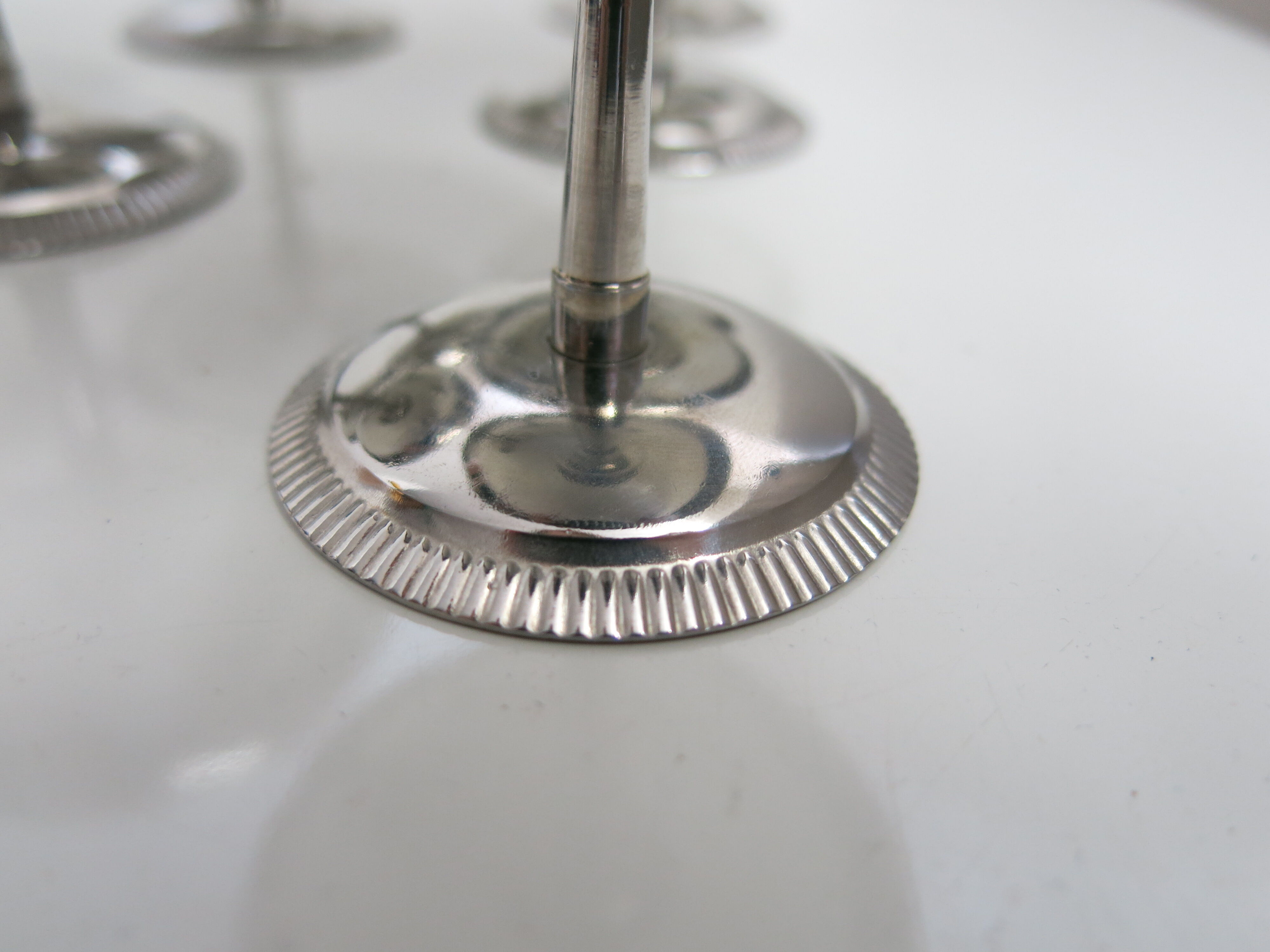 Set of six stainless steel cups from Letang-Rémy