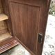 Solid oak wardrobe with 2 doors and 1 drawer in neo Louis XIII style.