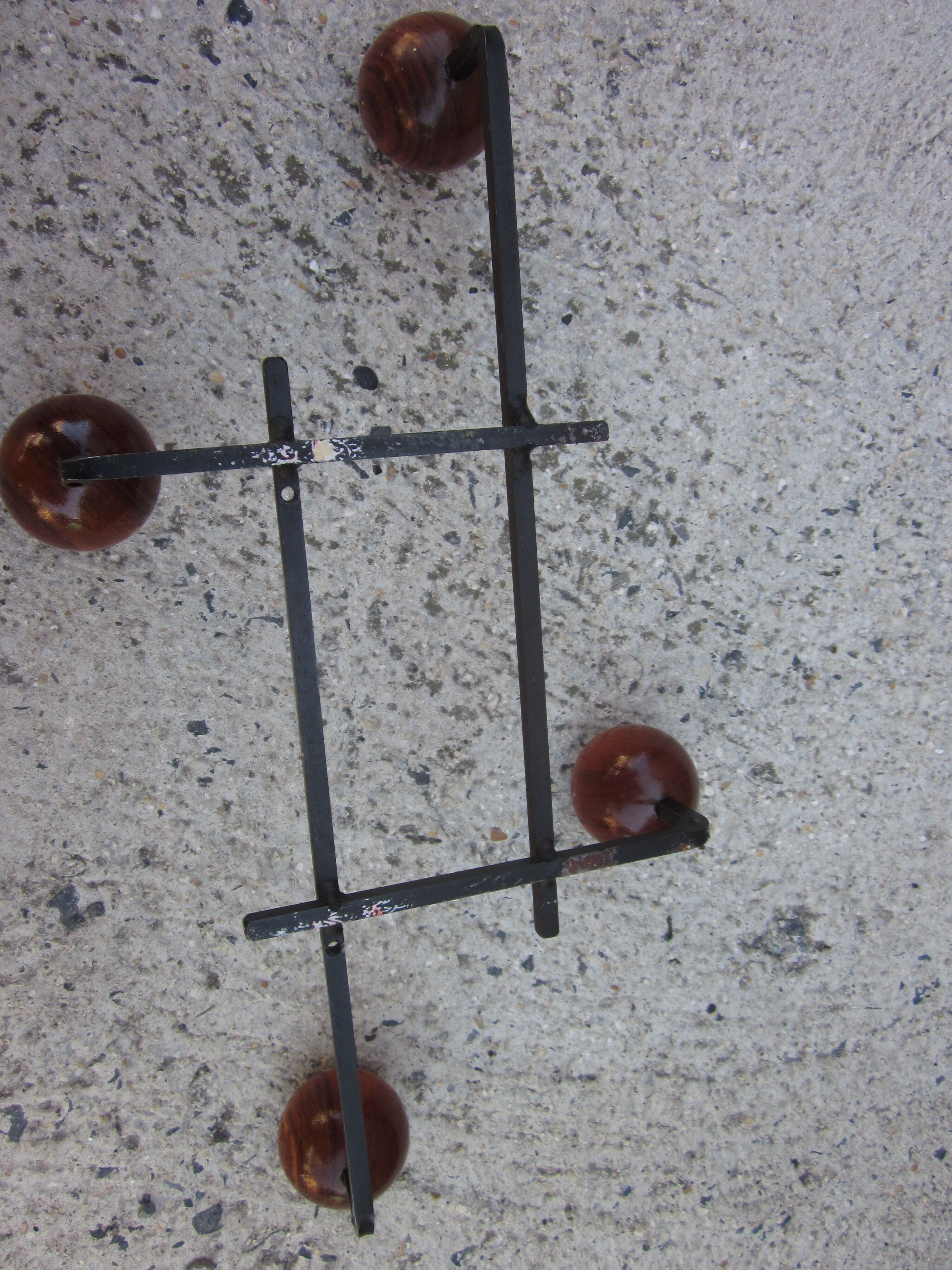 Vintage coat rack with wooden balls