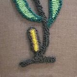 Grande tapisserie rétro à fleurs