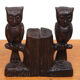 Vintage Owl Bookends Wood Spain, 1960s