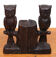 Vintage Owl Bookends Wood Spain, 1960s