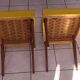 Pair of yellow chairs skaï yellow 60s