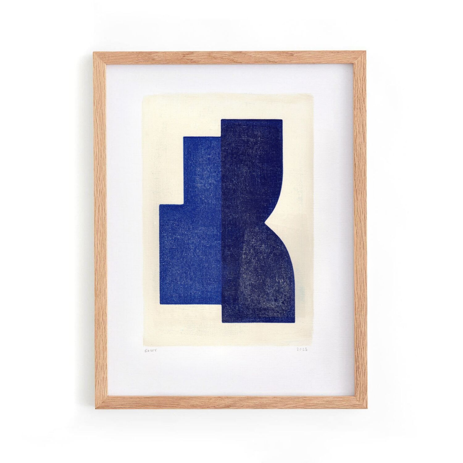 Abstract illustration - Joe - dark blue - signed Eawy