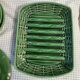 Flat earthenware asparagus set and 8 Sarreguemines plates