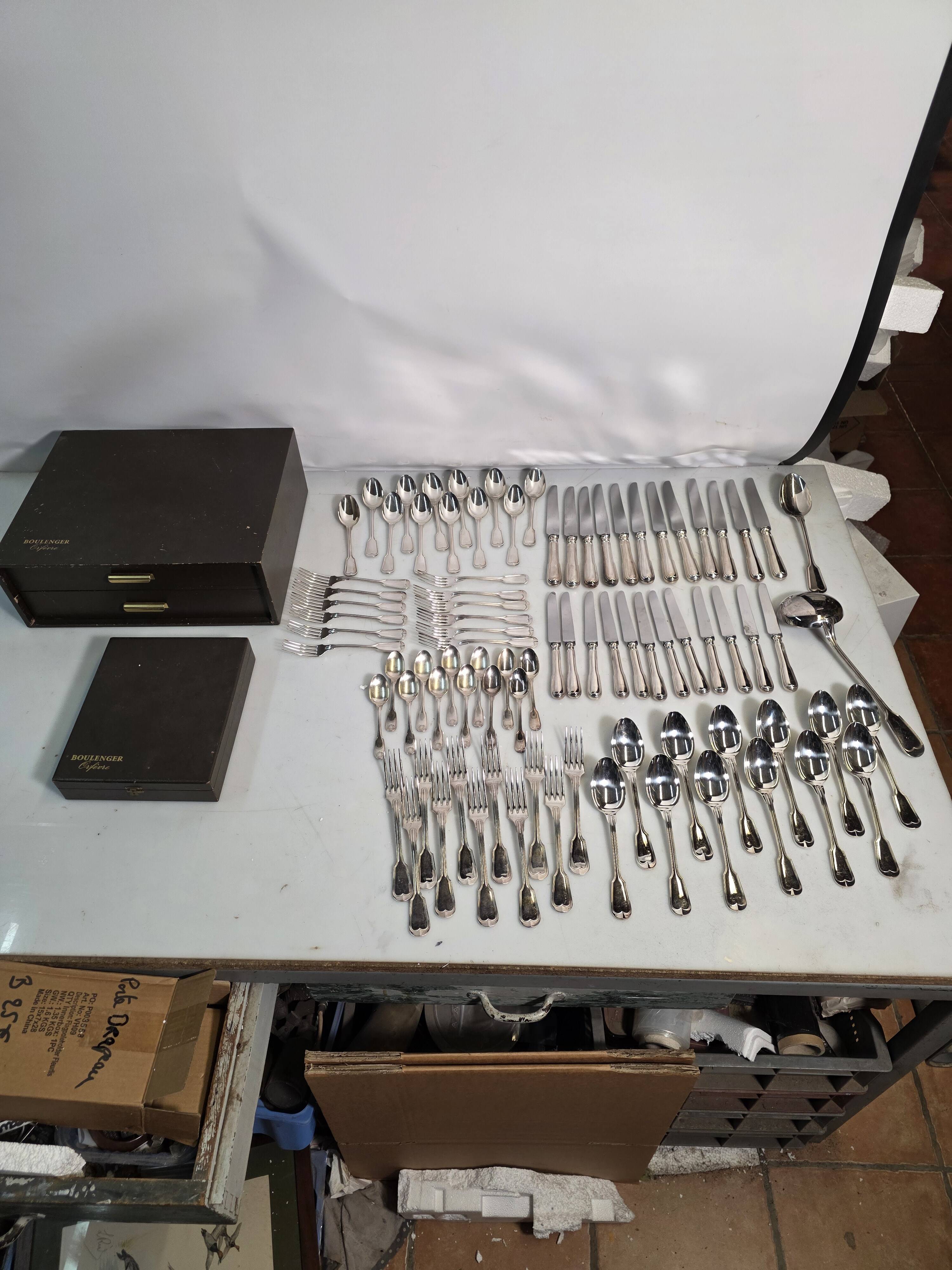Boulenger silver-plated cutlery set, 86 pieces, hallmark 100.