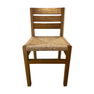 Chaise Wilmotte en bois et paillage