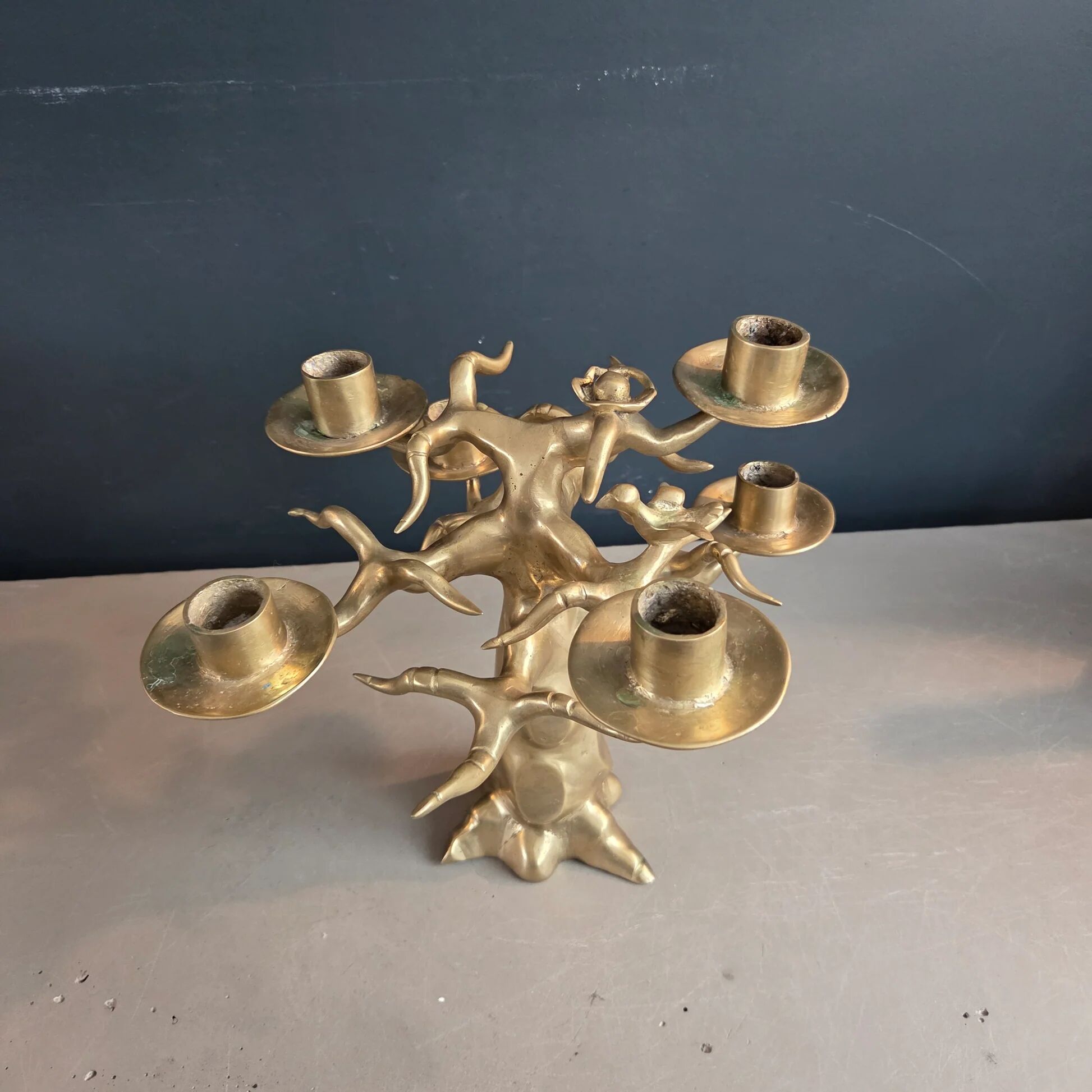 Chandelier baobab en laiton massif - pièce unique - ref 1411