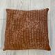 Pair of retro terracotta wool knit cushions