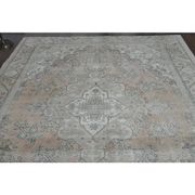 1970s Vintage Persian Handmade Wool Cotton Orange Area Rug 243x314